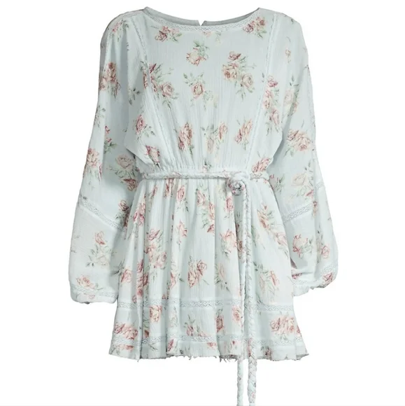 Loveshackfancy noelle floral cotton mini dress, peri XS - Picture 5 of 15